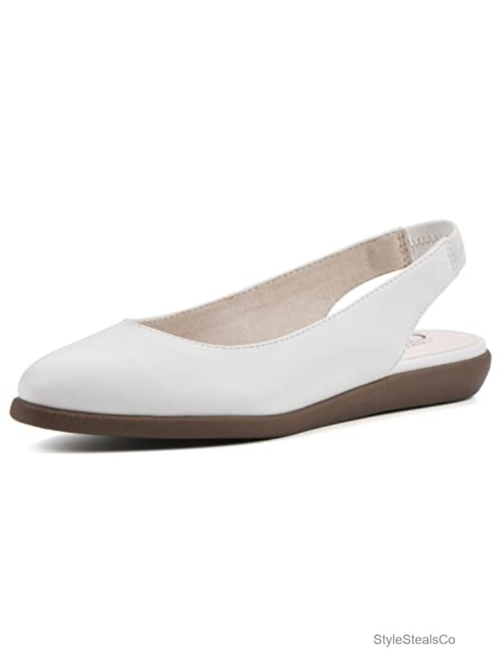 Women's Pointed Toe Slingback Loafer Flats Cushioned Insole Pull-On Comfort